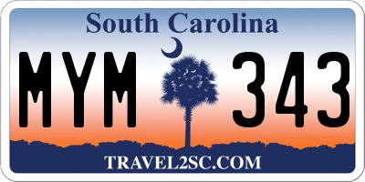 SC license plate MYM343