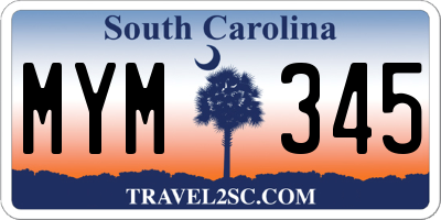 SC license plate MYM345