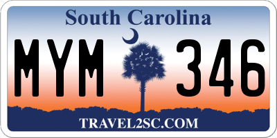 SC license plate MYM346