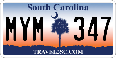SC license plate MYM347
