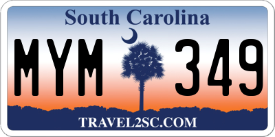 SC license plate MYM349
