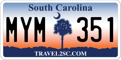 SC license plate MYM351
