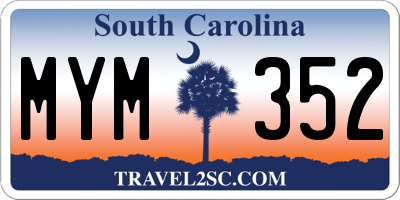 SC license plate MYM352