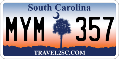 SC license plate MYM357