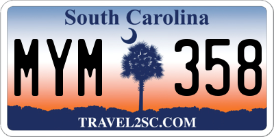 SC license plate MYM358