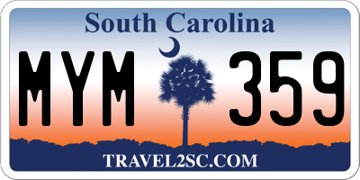 SC license plate MYM359