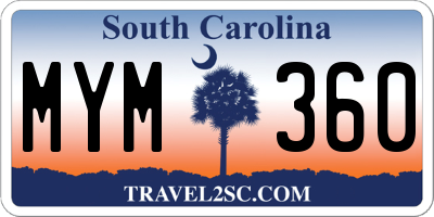 SC license plate MYM360
