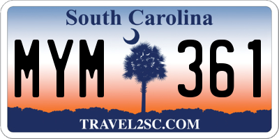 SC license plate MYM361