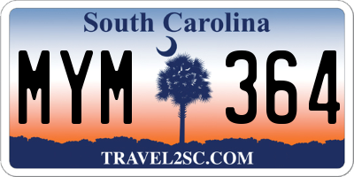 SC license plate MYM364