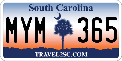 SC license plate MYM365