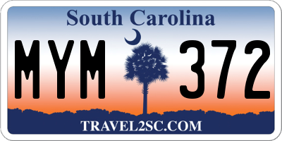 SC license plate MYM372