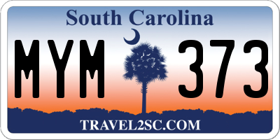 SC license plate MYM373