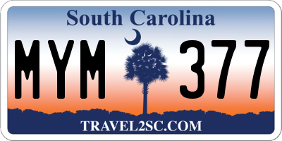 SC license plate MYM377