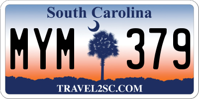 SC license plate MYM379