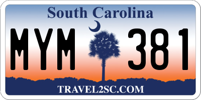 SC license plate MYM381