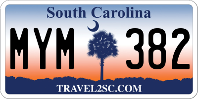 SC license plate MYM382