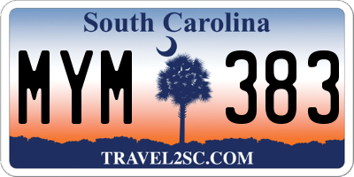 SC license plate MYM383