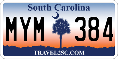 SC license plate MYM384