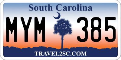 SC license plate MYM385
