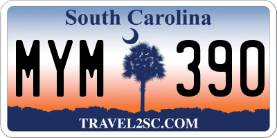 SC license plate MYM390