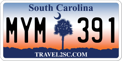 SC license plate MYM391