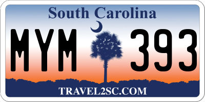 SC license plate MYM393