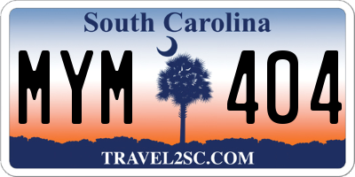 SC license plate MYM404