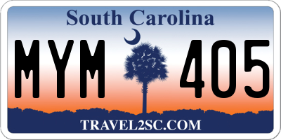 SC license plate MYM405