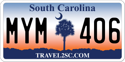 SC license plate MYM406