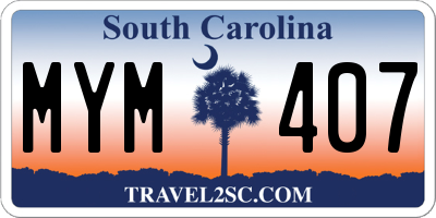 SC license plate MYM407