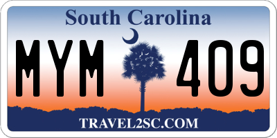 SC license plate MYM409