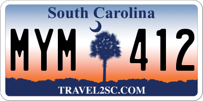 SC license plate MYM412