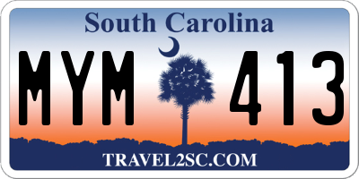 SC license plate MYM413