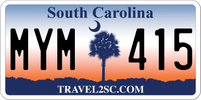 SC license plate MYM415