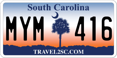 SC license plate MYM416