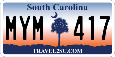 SC license plate MYM417