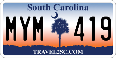 SC license plate MYM419