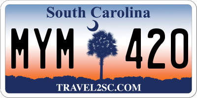 SC license plate MYM420