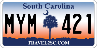 SC license plate MYM421