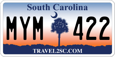 SC license plate MYM422