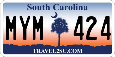SC license plate MYM424