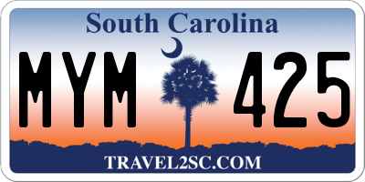 SC license plate MYM425