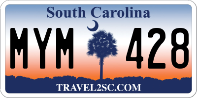 SC license plate MYM428