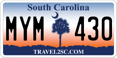 SC license plate MYM430