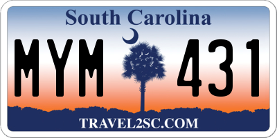 SC license plate MYM431