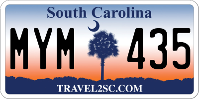 SC license plate MYM435