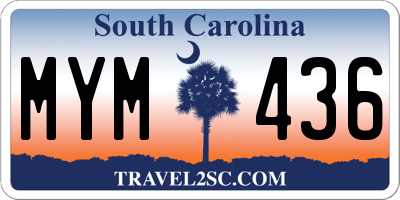 SC license plate MYM436