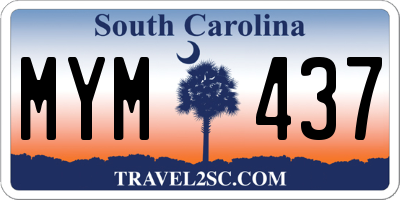 SC license plate MYM437