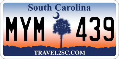 SC license plate MYM439