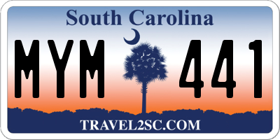 SC license plate MYM441
